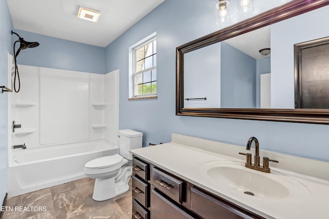 1921 Spring Hill Rd, Knoxville, TN 37914 - bathroom with toilet, vanity, and  shower combination