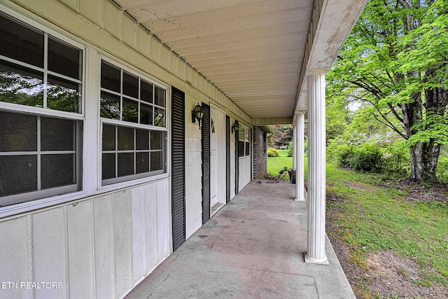 view of patio with a porch