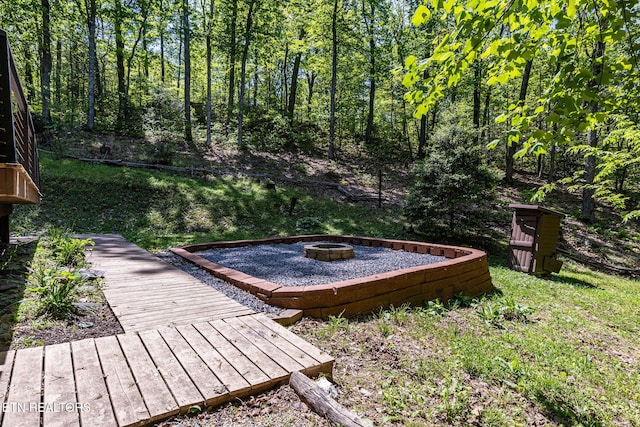 4360 Lakeshore Ave, Sevierville, TN 37876 - view of yard featuring an outdoor fire pit and a deck