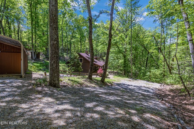 4360 Lakeshore Ave, Sevierville, TN 37876 - view of yard with a wooded view and an outdoor structure