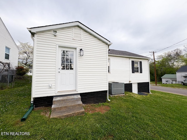 exterior space with entry steps and cooling unit