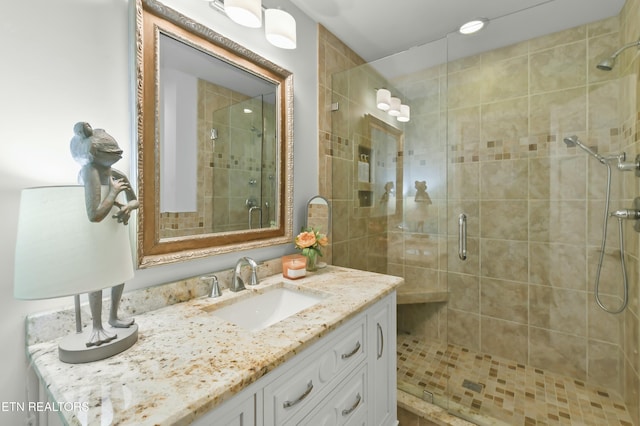 1517 Deerfield Way, Lafollette, TN 37766 - full bathroom featuring vanity and a stall shower