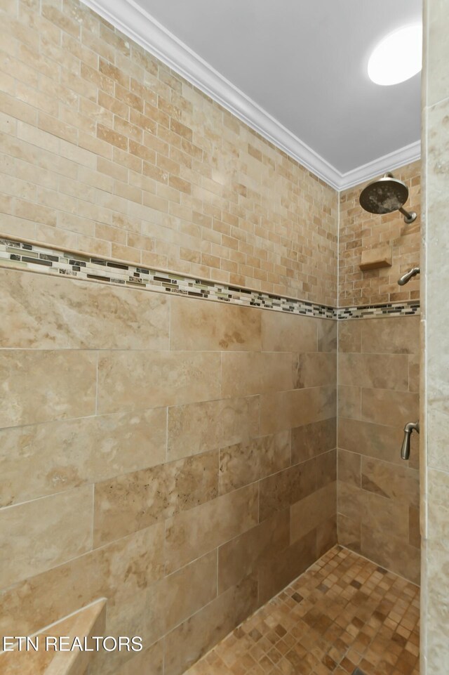 1517 Deerfield Way, Lafollette, TN 37766 - full bathroom with ornamental molding and tiled shower