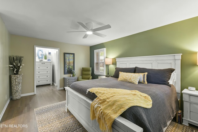 1517 Deerfield Way, Lafollette, TN 37766 - bedroom featuring ceiling fan, baseboards, and wood finished floors