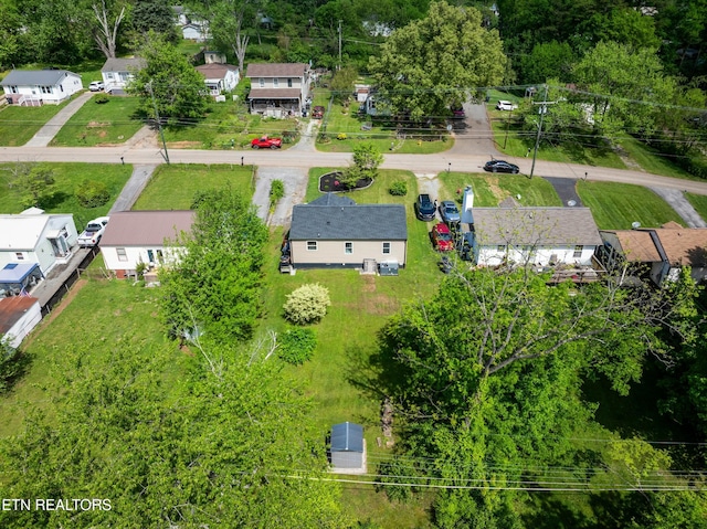aerial view with a residential view