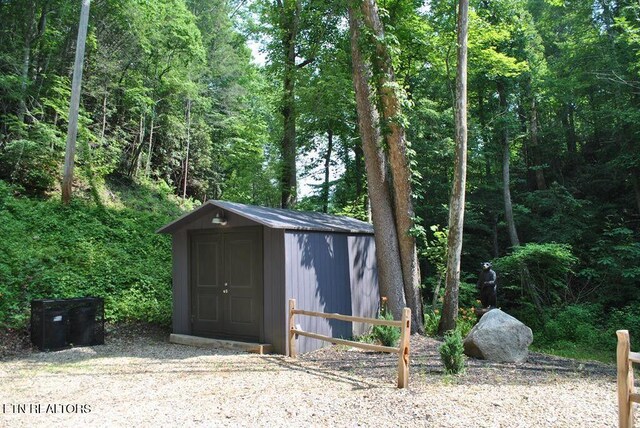 750 Caney Creek Rd, Cosby, TN 37722 - view of shed with a forest view