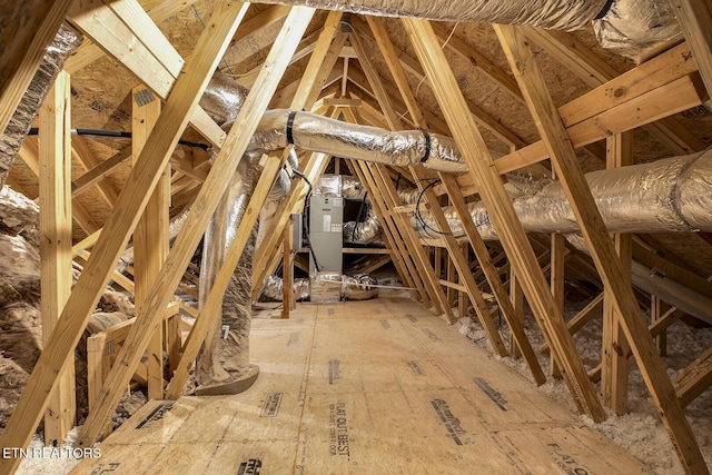 view of unfinished attic