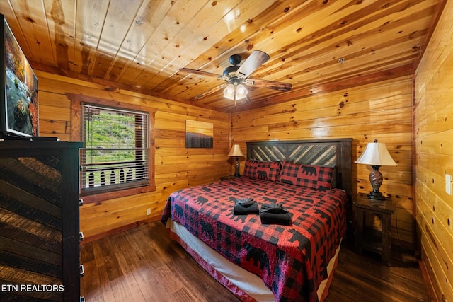 1230 Bird Nest Way, Sevierville, TN 37862 - bedroom featuring hardwood / wood-style flooring, wood ceiling, and wood walls