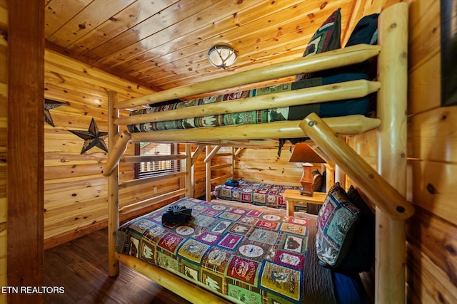 1230 Bird Nest Way, Sevierville, TN 37862 - bedroom with hardwood / wood-style flooring, wooden walls, and wood ceiling