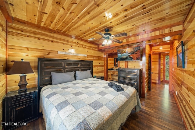 1230 Bird Nest Way, Sevierville, TN 37862 - bedroom with wooden walls, hardwood / wood-style floors, and wooden ceiling