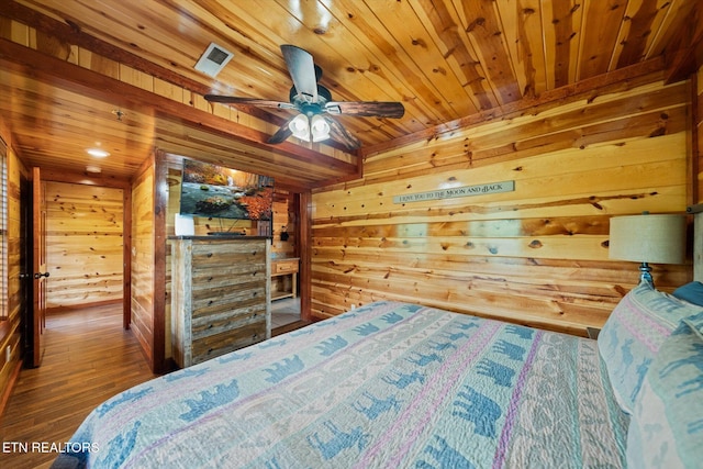 1230 Bird Nest Way, Sevierville, TN 37862 - bedroom with wooden walls, wooden ceiling, and wood finished floors