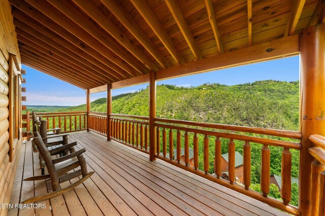 1230 Bird Nest Way, Sevierville, TN 37862 - wooden terrace with a view of trees