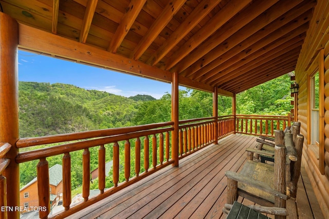 1230 Bird Nest Way, Sevierville, TN 37862 - wooden terrace with a view of trees