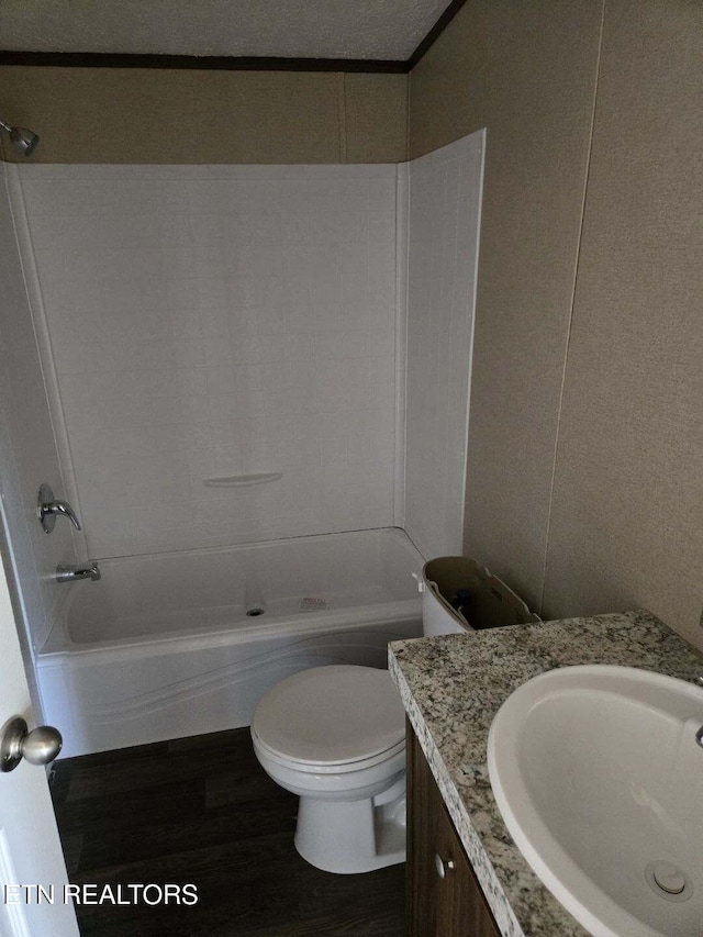 431 Mccroskey St, Englewood, TN 37329 - full bathroom featuring toilet, shower / washtub combination, wood finished floors, and vanity