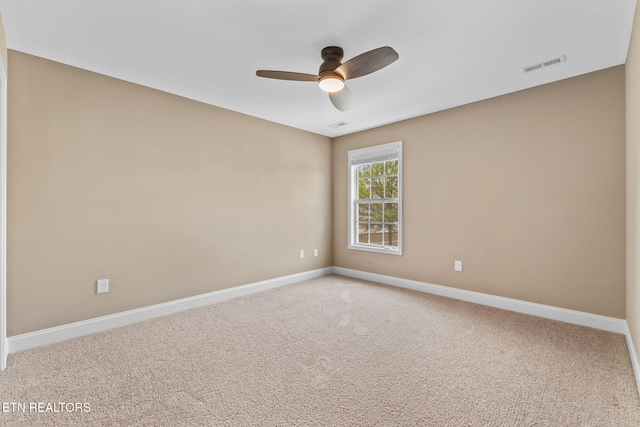 101 Fortenberry St, Oak Ridge, TN 37830 - unfurnished room featuring visible vents, ceiling fan, carpet floors, and baseboards