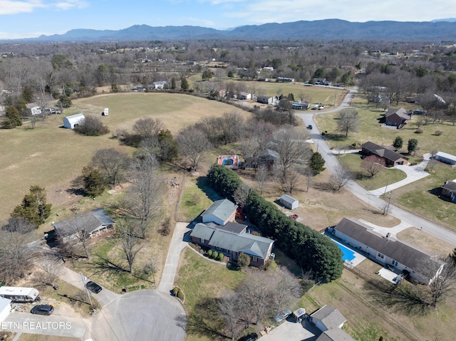 bird's eye view featuring a mountain view