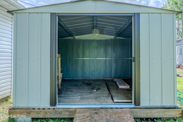 view of shed