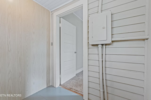 property entrance featuring electric panel