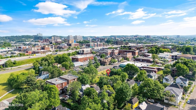 bird's eye view featuring a city view