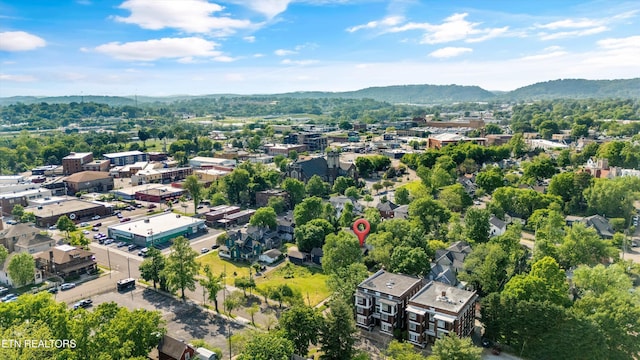 bird's eye view featuring a mountain view
