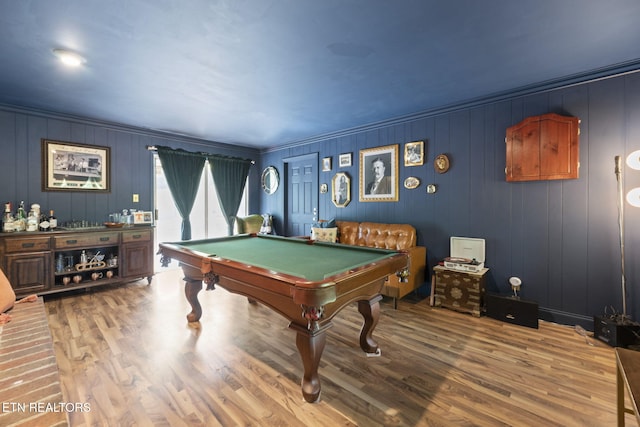 705 Kimbee Rd, Knoxville, TN 37923 - game room with crown molding, wood finished floors, and pool table