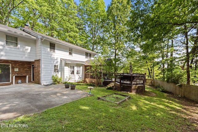 705 Kimbee Rd, Knoxville, TN 37923 - view of yard with a patio area, fence, and a deck