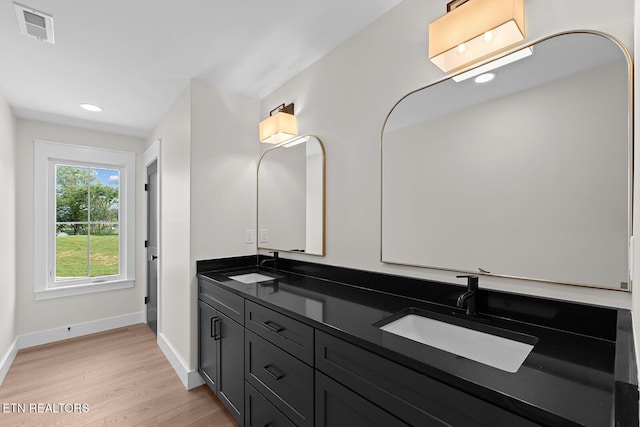 922 Eagle Point Dr, Loudon, TN 37774 - full bath with visible vents, wood finished floors, baseboards, and a sink