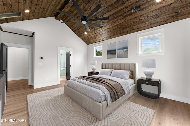 922 Eagle Point Dr, Loudon, TN 37774 - bedroom featuring wood ceiling, baseboards, and light wood-style flooring