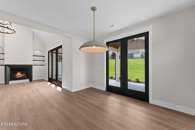 922 Eagle Point Dr, Loudon, TN 37774 - interior space with baseboards, visible vents, french doors, and light wood-style flooring