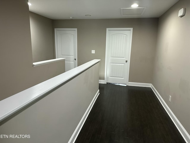 1631 Silver Spur Ln, Knoxville, TN 37932 - corridor featuring attic access, recessed lighting, dark wood-style floors, and baseboards