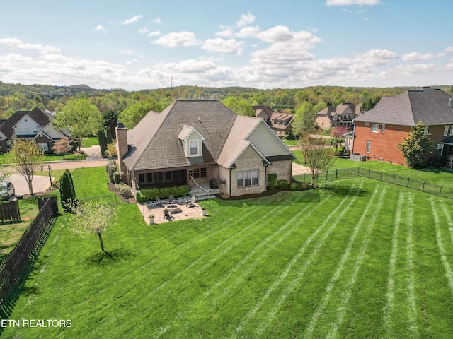 drone / aerial view featuring a residential view
