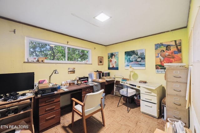 view of home office