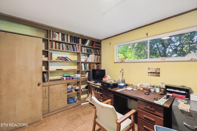 view of home office