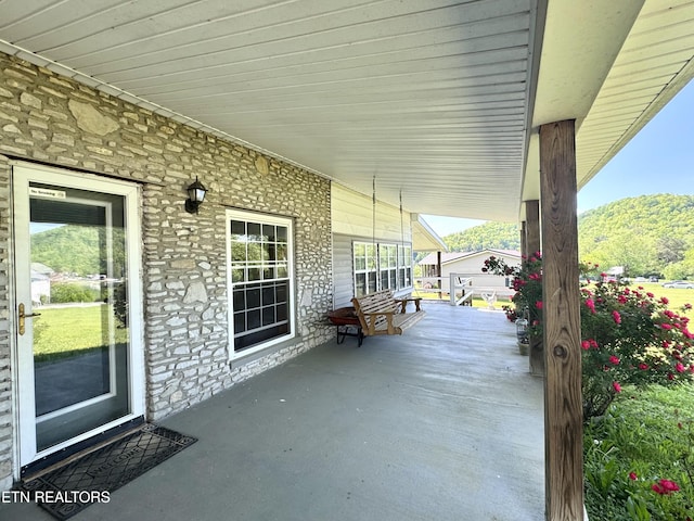 view of patio with a porch