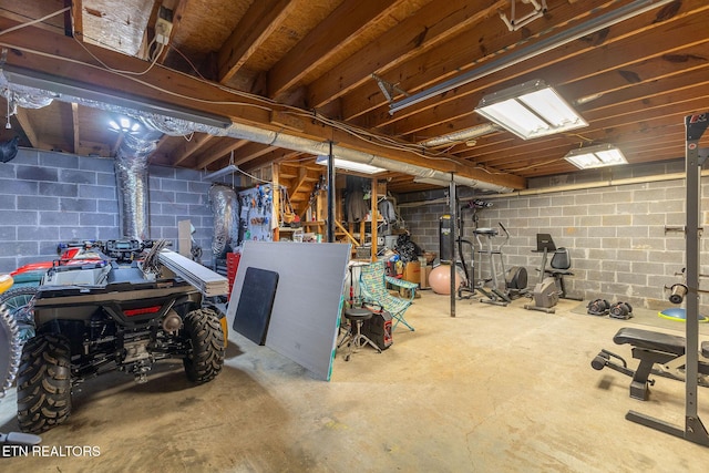 352 St Edward Dr, Dandridge, TN 37725 - unfinished below grade area with concrete block wall