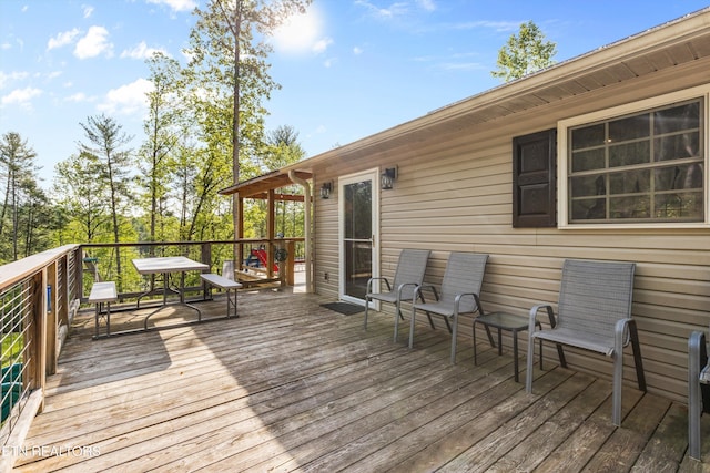 view of wooden deck