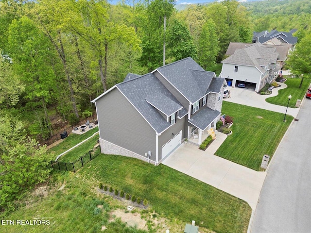 107 Mistletoeberry Rd, Oak Ridge, TN 37830 - aerial view with a wooded view
