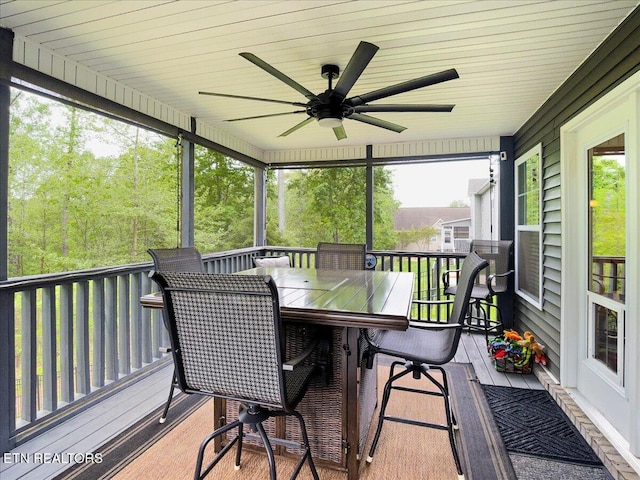 107 Mistletoeberry Rd, Oak Ridge, TN 37830 - sunroom featuring outdoor dining space and ceiling fan