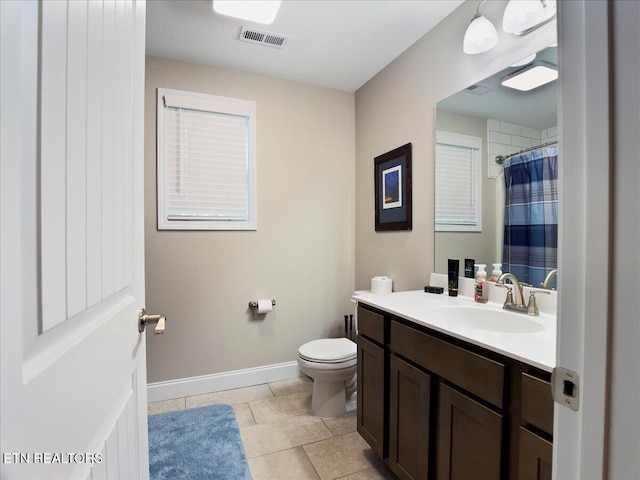 107 Mistletoeberry Rd, Oak Ridge, TN 37830 - full bath featuring visible vents, baseboards, toilet, vanity, and tile patterned flooring