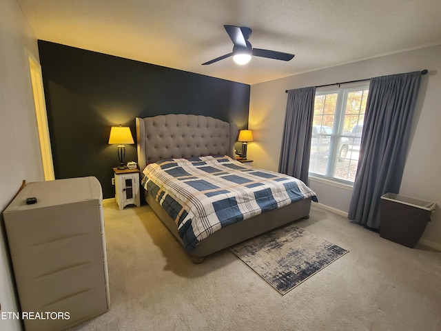 1703 Perimeter Dr, Jamestown, TN 38556 - bedroom featuring light colored carpet, a ceiling fan, and baseboards