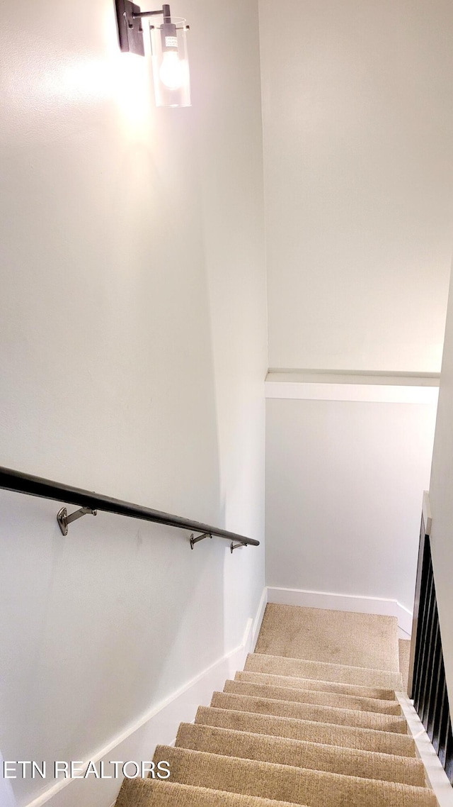 1805 Ferd Hickey Rd, Knoxville, TN 37909 - staircase featuring baseboards and carpet flooring