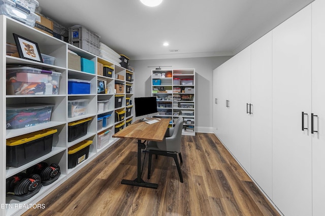 8947 Linksvue Dr, Knoxville, TN 37922 - home office featuring recessed lighting and dark wood-type flooring