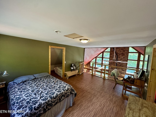 555 County Road 484, Englewood, TN 37329 - bedroom with wood finished floors and attic access