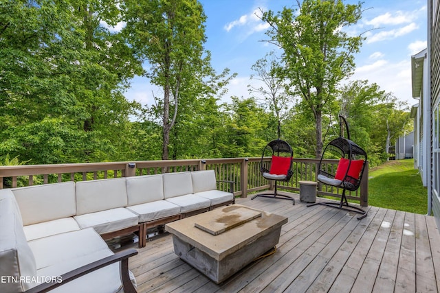 6749 Albatross Ln, Knoxville, TN 37921 - wooden deck with outdoor lounge area