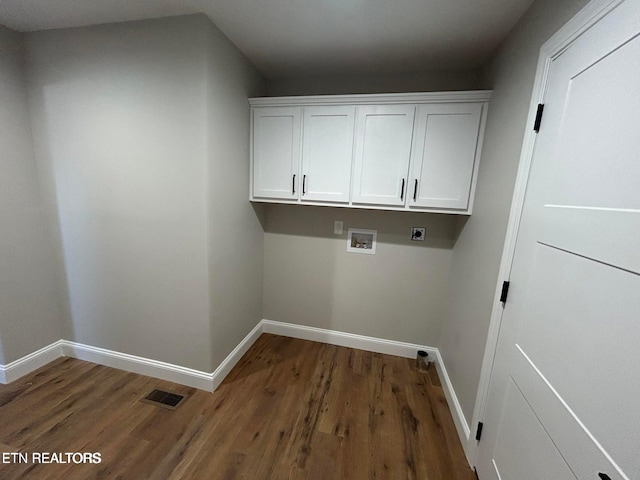 257 Colby Cir, Crossville, TN 38571 - laundry room with washer hookup, electric dryer hookup, visible vents, baseboards, and wood finished floors