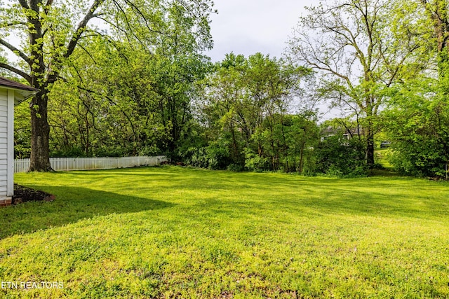 view of yard featuring fence