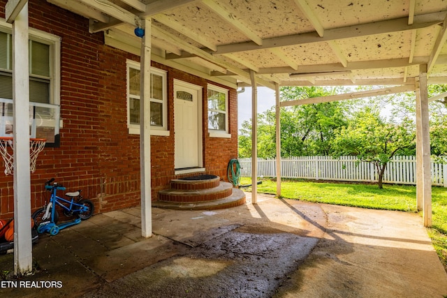 view of patio with fence