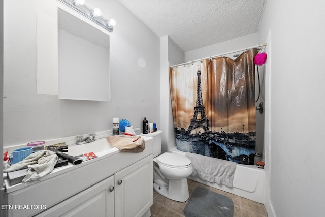 301 Hill St, Rocky Top, TN 37769 - full bath featuring a shower with shower curtain, toilet, a textured ceiling, and vanity