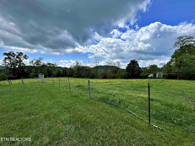 view of yard featuring a rural view
