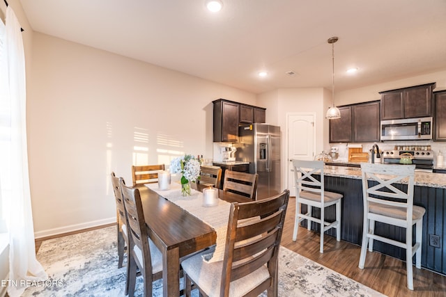7849 Beeler Farms Ln, Knoxville, TN 37918 - dining room with recessed lighting, baseboards, and wood finished floors